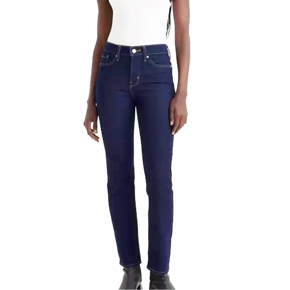 LEVI'S 314 Shaping Straight Jeans Dark Wash Tummy Control Stretch 29